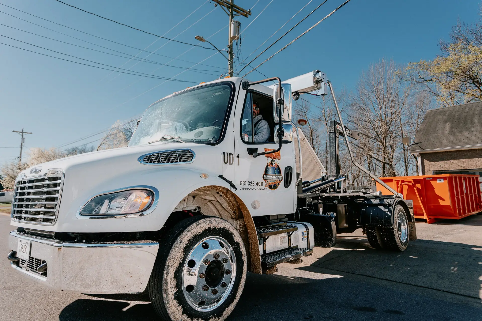 Commercial roll-off dumpster delivery