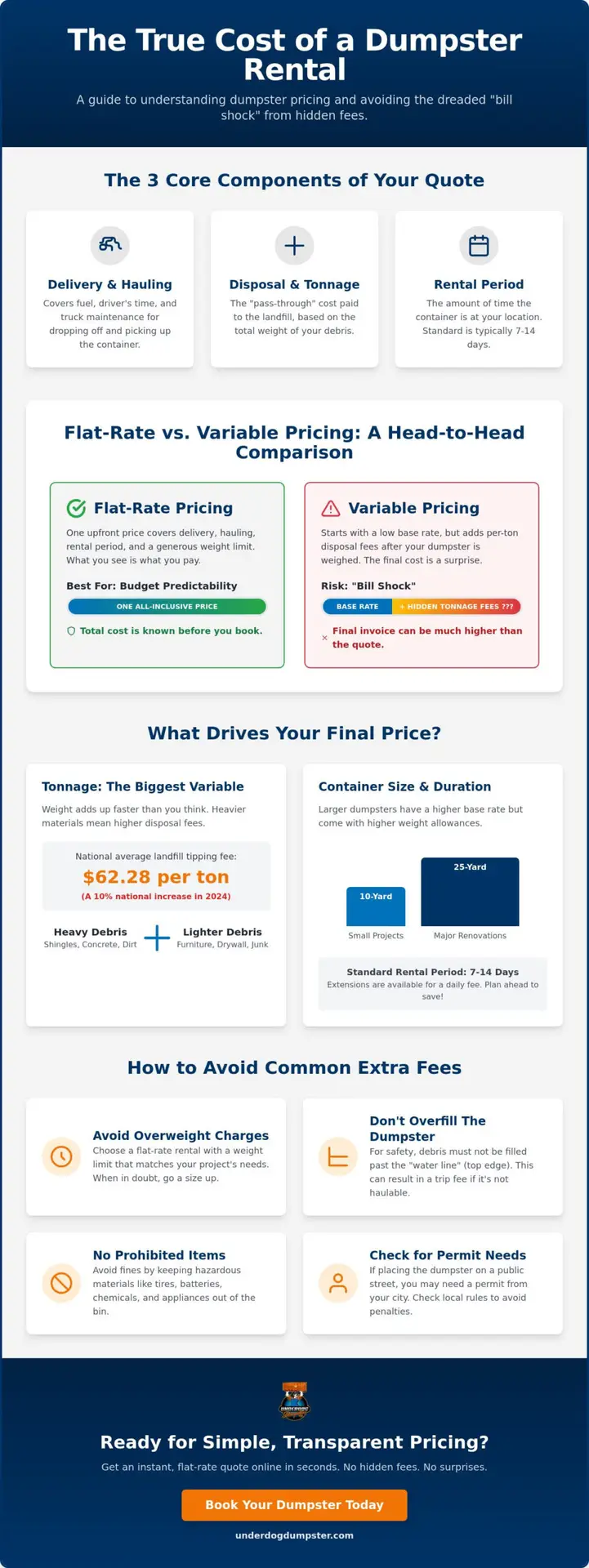 Roll Off Dumpster Pricing: Flat-Rate vs. Variable Costs Explained